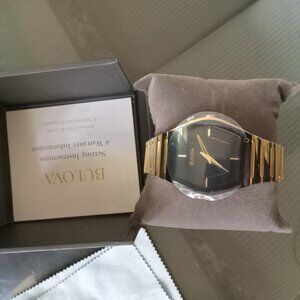 Bulova gemini gold tone watch